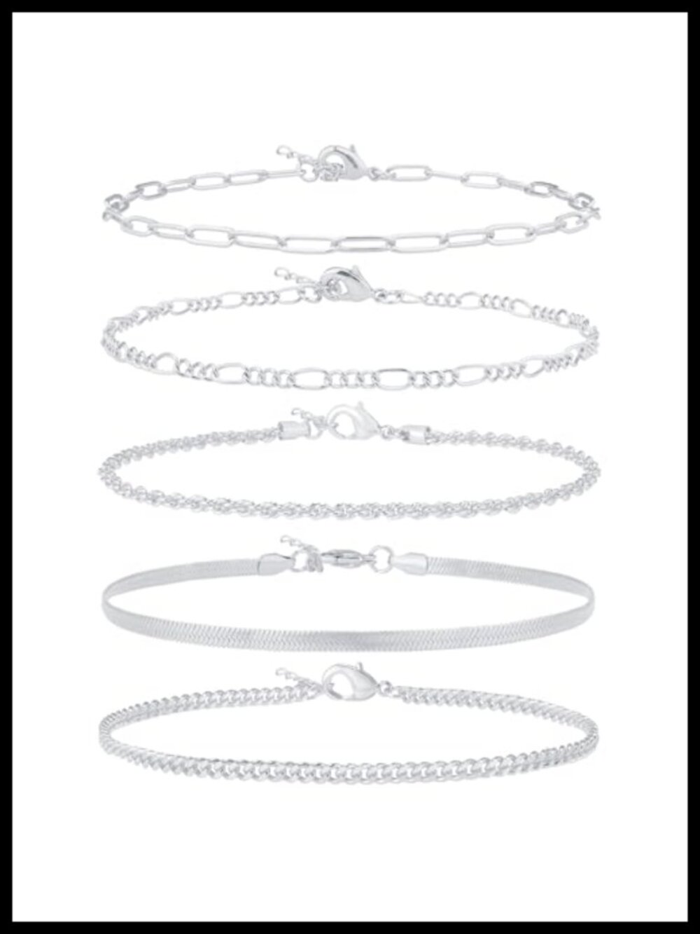 Gold Plated & Silver Plated Anklet Bracelets for Women Waterproof Cuban Link